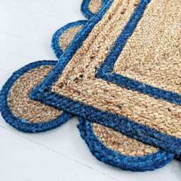 Sundar Scallop Blue Jute Runner - thumbnail 4