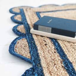 Sundar Scallop Blue Jute Runner - thumbnail 3