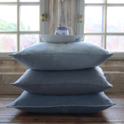 Mélange Velvet Cushion in Cornflower - thumbnail 4