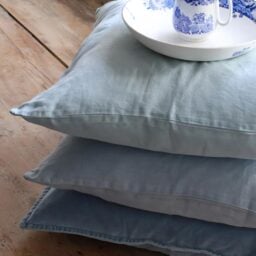 Mélange Velvet Cushion in Cornflower - thumbnail 3
