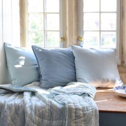 Mélange Velvet Cushion in Cornflower - thumbnail 5