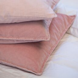 Mélange Velvet Cushion in Pale Rose - thumbnail 2