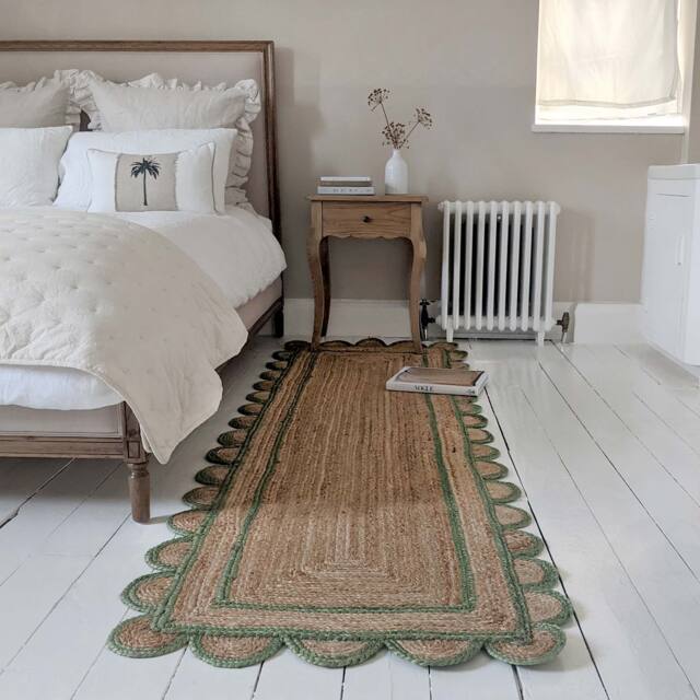 Sundar Scallop Green Jute Runner - image 1