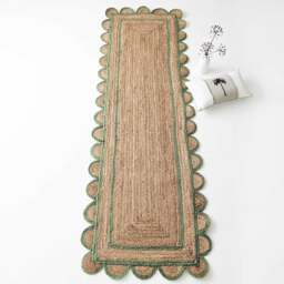 Sundar Scallop Green Jute Runner - thumbnail 2