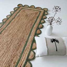 Sundar Scallop Green Jute Runner - thumbnail 4