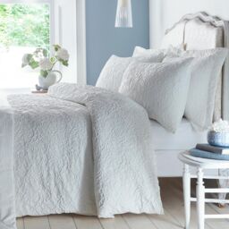Joyous Jacquard White Bed Linen Set (Superking Set) - thumbnail 3