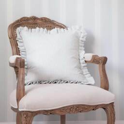 Sea Mist Stripe Ruffle Cushion - thumbnail 2