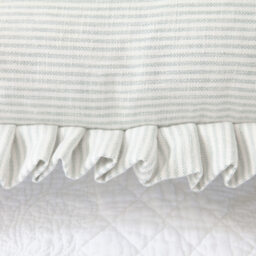 Sea Mist Stripe Ruffle Cushion - thumbnail 5