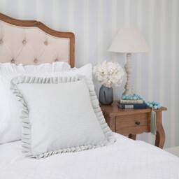 Sea Mist Stripe Ruffle Cushion - thumbnail 4