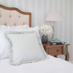 Sea Mist Stripe Ruffle Cushion - thumbnail 4