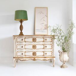 Palais Royal Ivory & Gold French Chest of Drawers - thumbnail 1