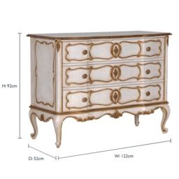 Palais Royal Ivory & Gold French Chest of Drawers - thumbnail 5