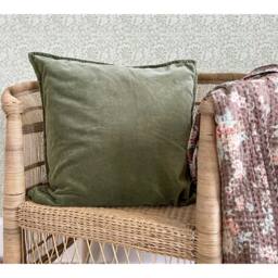 Mélange Velvet Cushion in Olive - thumbnail 2