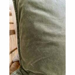 Mélange Velvet Cushion in Olive - thumbnail 4