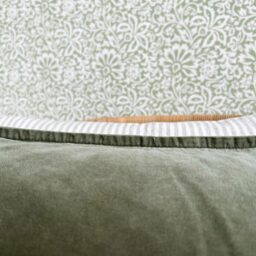Mélange Velvet Cushion in Olive - thumbnail 6