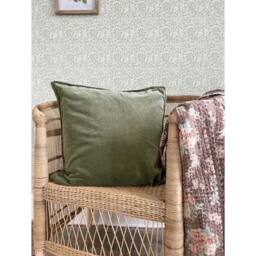 Mélange Velvet Cushion in Olive - thumbnail 3