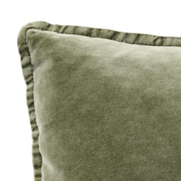 Mélange Velvet Cushion in Olive - thumbnail 5