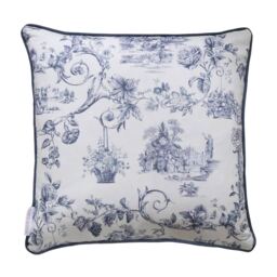 French Toile Blue Cushion (Grande) - thumbnail 3