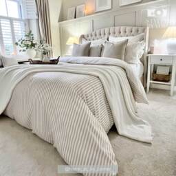 Petit Breton Stripe Bed Linen Set in Sand (Single Set) - thumbnail 5