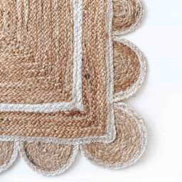 Sundar Scallop White Jute Rug - thumbnail 2