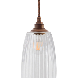 Henley Curve Fluted Glass Pendant Light - thumbnail 5