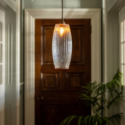 Henley Curve Fluted Glass Pendant Light - thumbnail 4