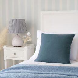 Mélange Linen Cushion in Blue - thumbnail 5