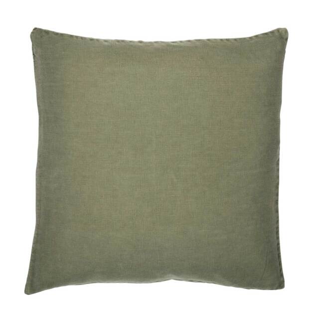 Mélange Linen Cushion in Olive - image 1