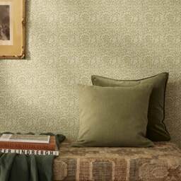 Mélange Linen Cushion in Olive - thumbnail 2