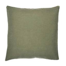 Mélange Linen Cushion in Olive - thumbnail 1