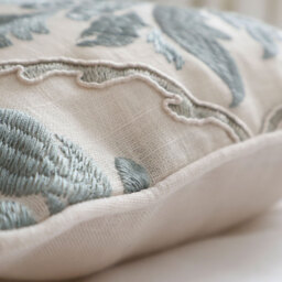 Embroidered Trellis Boudoir Cushion - thumbnail 2