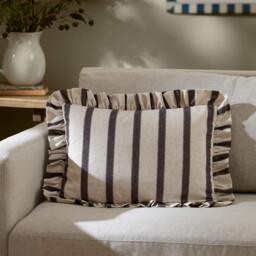 Cocoa and Cream Ruffle Cushion - thumbnail 3