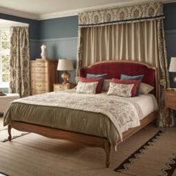 Love Story Cocoon Upholstered Bed in Berry Velvet (King Size Bed) - thumbnail 1