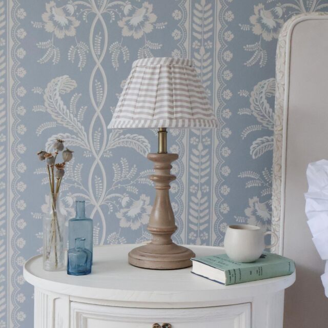 Petite Stripe Wooden Table Lamp - image 1