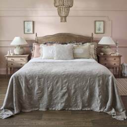 Ruffled Linen and Lace White Cushion Cover - thumbnail 4