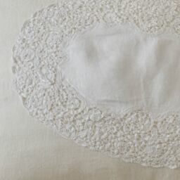 Ruffled Linen and Lace White Cushion Cover - thumbnail 5
