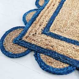 Sundar Scallop Blue Jute Rug - thumbnail 4