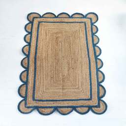 Sundar Scallop Blue Jute Rug - thumbnail 3