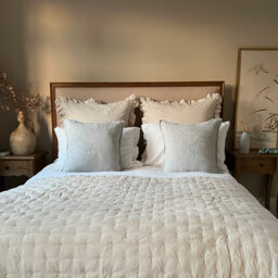 Peachskin Quilted Bedspread in Oatmeal - thumbnail 3