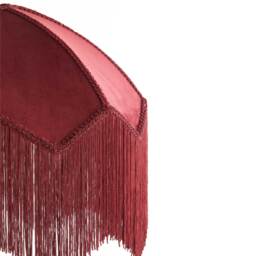 Fringed Berry Red Velvet Pendant Light, Small - thumbnail 3