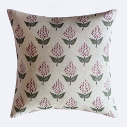 Handblock Floral Cushion - thumbnail 1