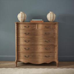 Love Story Curved 6-Drawer Oak Chest of Drawers