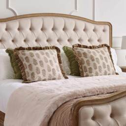 Harvest Handblock Ruffle Velvet Cushion - thumbnail 5
