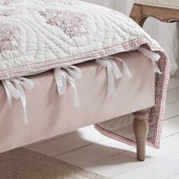 Soho Piped Pink Velvet Upholstered Bed (Super King Size Bed) - thumbnail 2