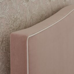 Soho Piped Pink Velvet Upholstered Bed (Super King Size Bed) - thumbnail 4