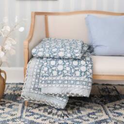 Heritage Handblock Floral Bedspread - thumbnail 4
