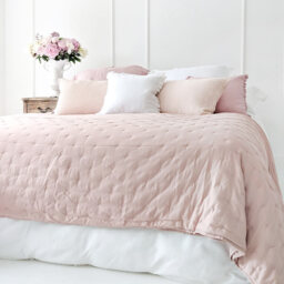 Peachskin Quilted Bedspread in Petal Pink - thumbnail 5