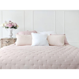 Peachskin Quilted Bedspread in Petal Pink - thumbnail 4