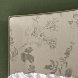 Tumbling Roses Linen Upholstered Bed (King Size Bed) - thumbnail 2
