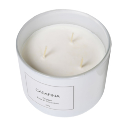 Rose & Geranium Triple-Wick Scented Candle - thumbnail 3